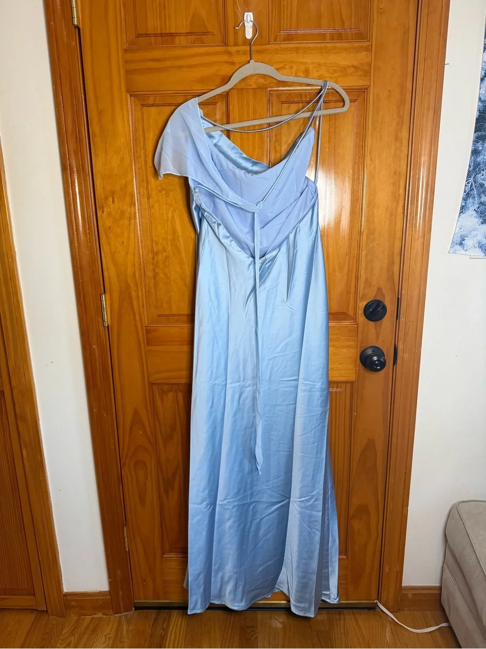 Peppermayo Exclusive Too Sweet Satin Maxi Dress Light Blue NEW Size 8